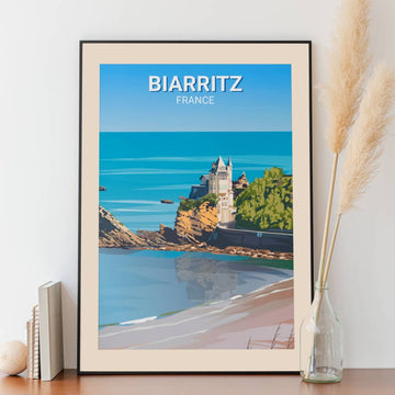 Affiche Biarritz - Plage Côte des Basques - Posteroo.com
