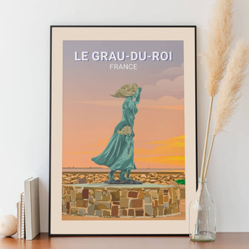 Affiche Le-Grau-Du-Roi - Statue de l'Espérance - Posteroo.com