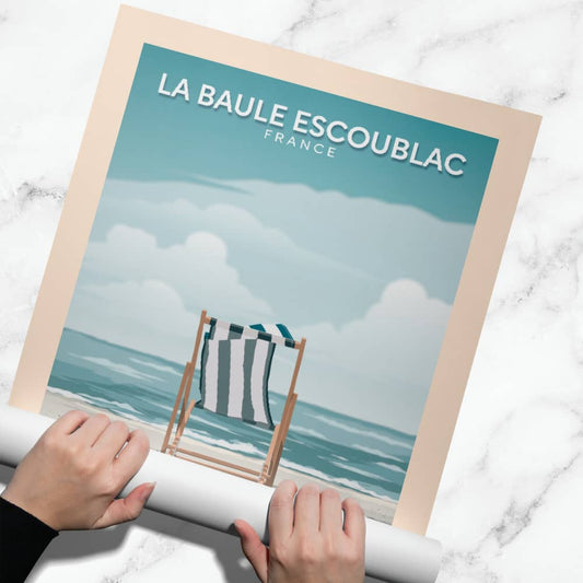 Affiche - La Baule Escoublac - Chaise de plage - Posteroo.com (3)