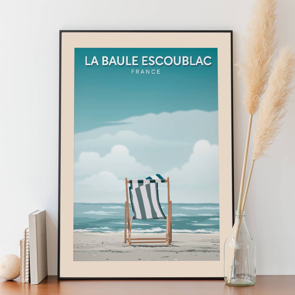 Affiche - La Baule Escoublac - Chaise de plage - Posteroo.com (3)