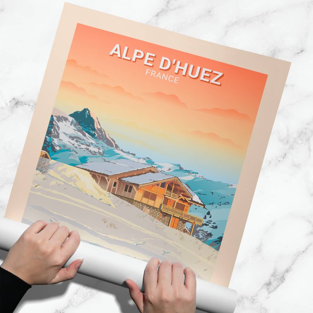 Affiche Alpe d'Huez - Chalet - Posteroo.com (1)