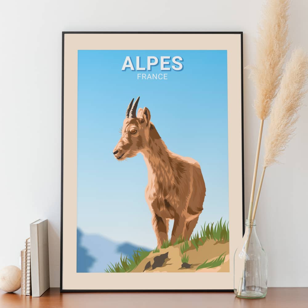 Affiche Alpes - Bouquetin - Posteroo.com (1)