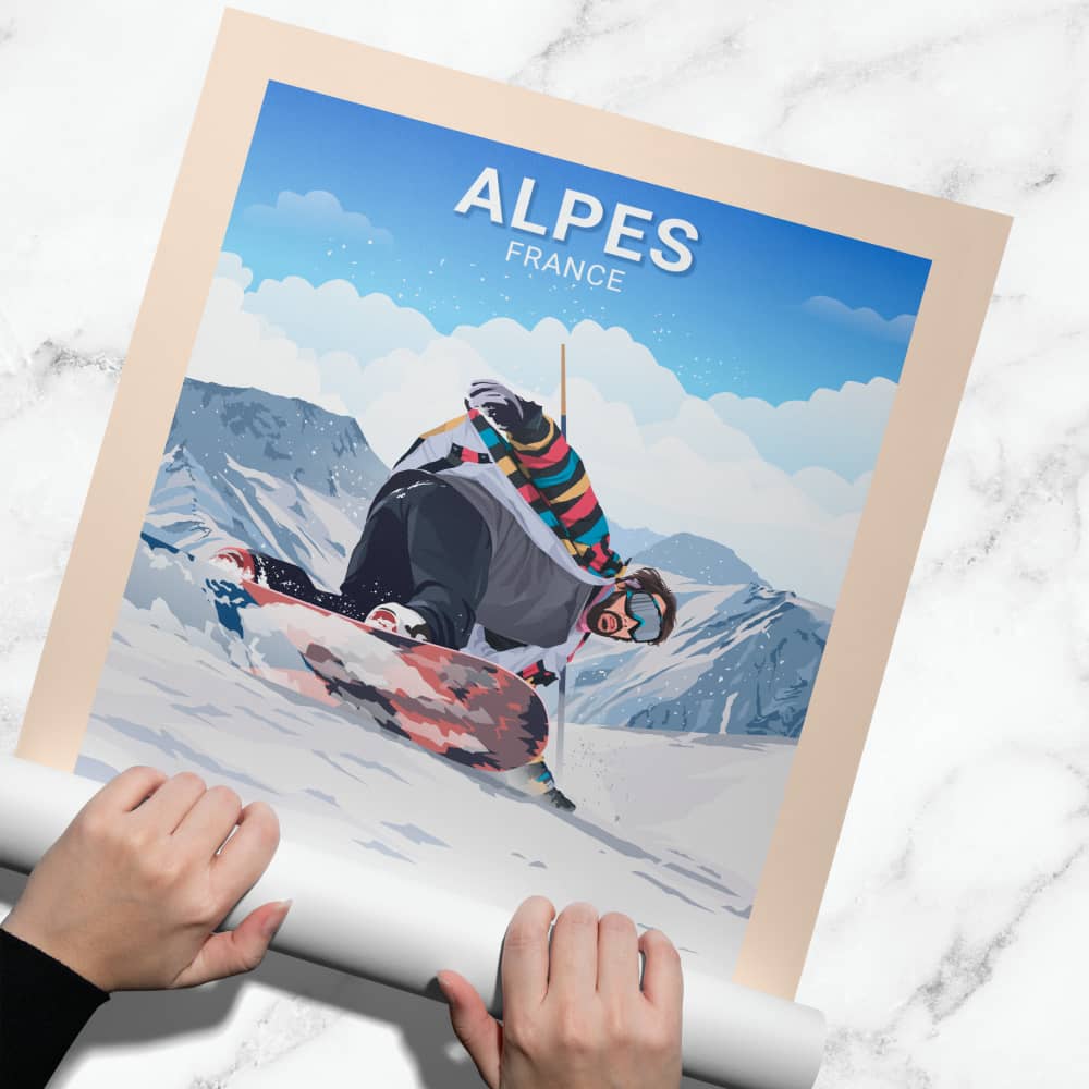 Affiche Alpes - Snowboard - Posteroo.com (1)