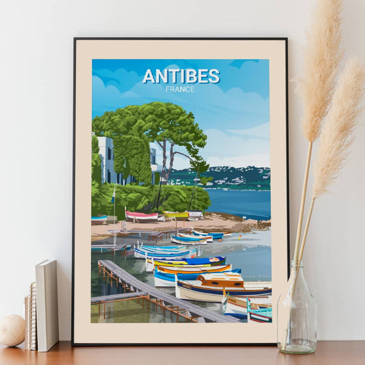 Affiche Antibes - Plage de l'Olivette - Posteroo.com (1)