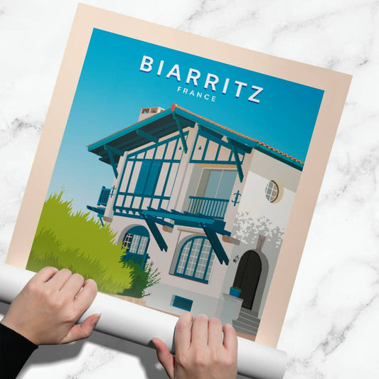 Affiche Biarritz - Maison traditionnelle - Posteroo.com  (3)