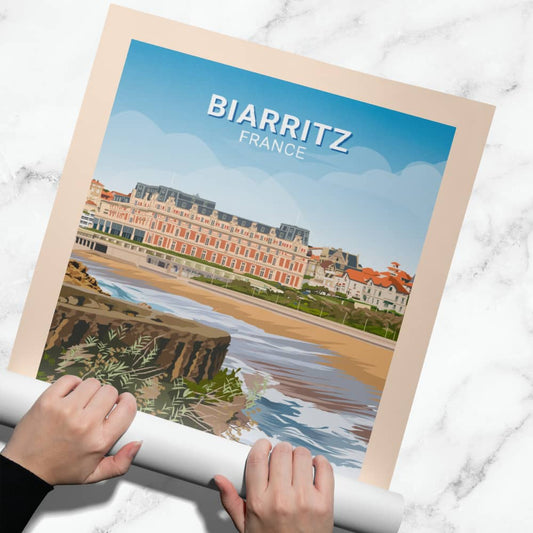 Affiche Biarritz - Plage - Posteroo.com