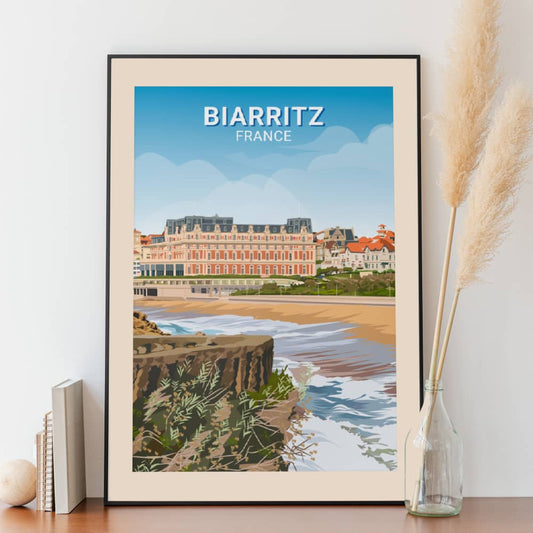 Affiche Biarritz - Plage - Posteroo.com