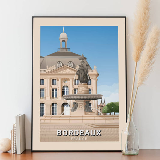 Affiche Bordeaux - Fontaine des Trois Grâces - Posteroo.com (2)
