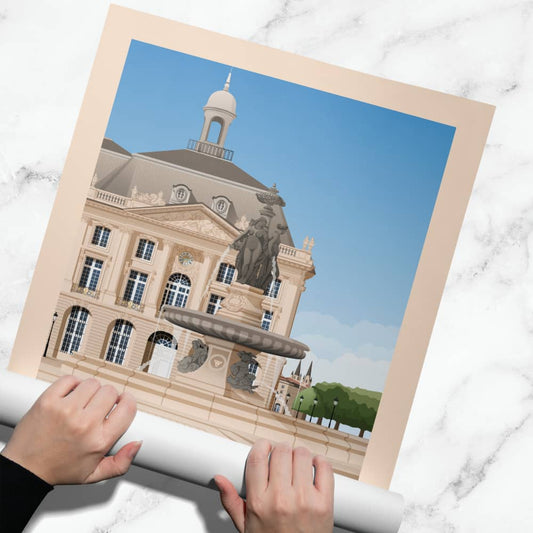 Affiche Bordeaux - Fontaine des Trois Grâces - Posteroo.com (2)