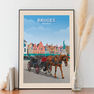 Affiche Bruges - Grand-Place - Calèche - Posteroo.com (2)