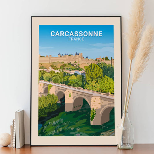 Affiche Carcassonne - Pont-Vieux - Posteroo.com 