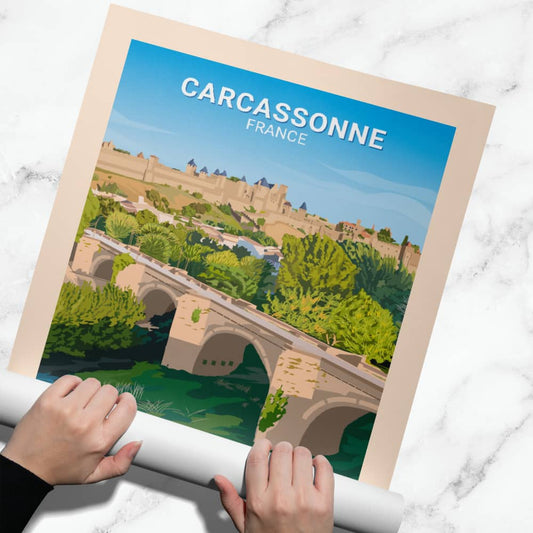 Affiche Carcassonne - Pont-Vieux - Posteroo.com