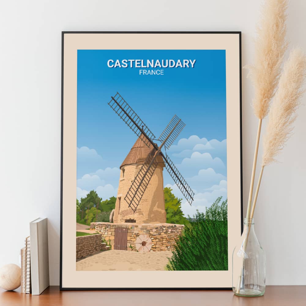 Affiche Castelnaudary - Moulin de Cugarel - Posteroo.com.jpg