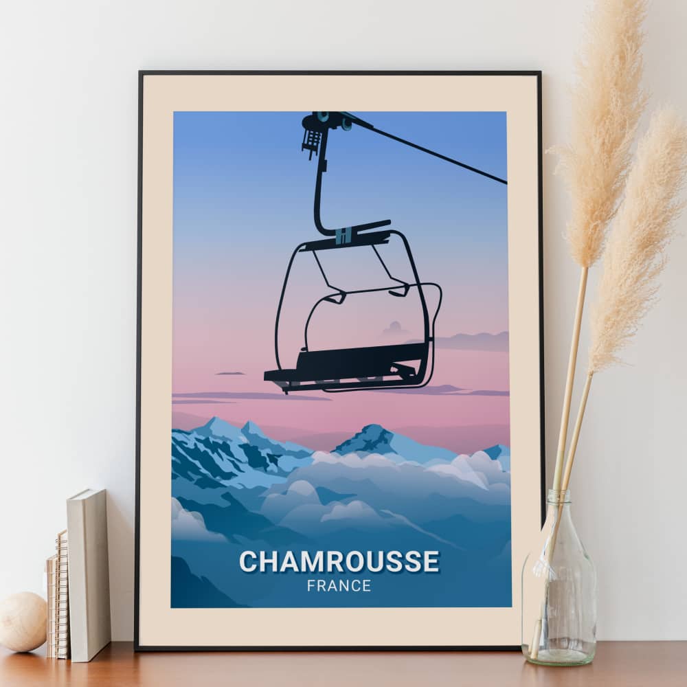 Affiche Chamrousse - Télésiège - Posteroo.com (1)