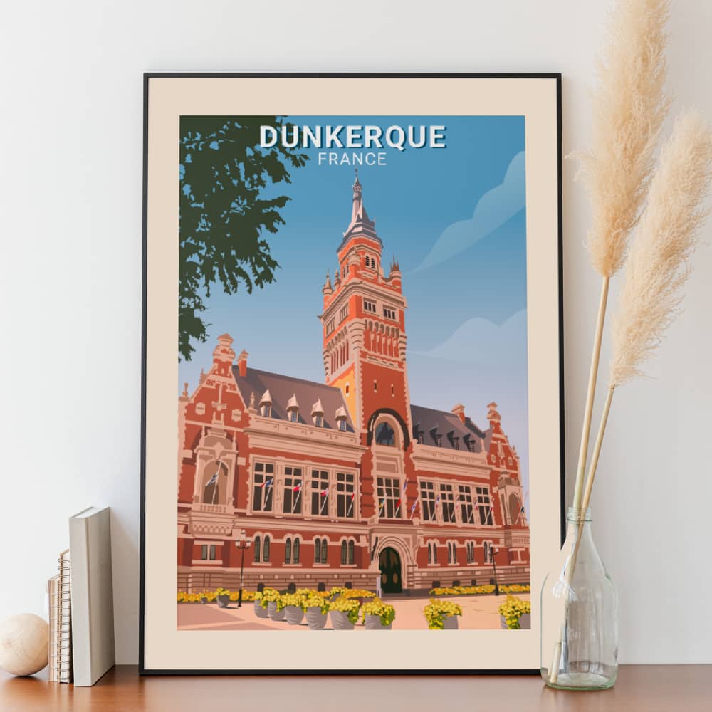 Affiche Dunkerque - Hôtel de Ville - Posteroo.com