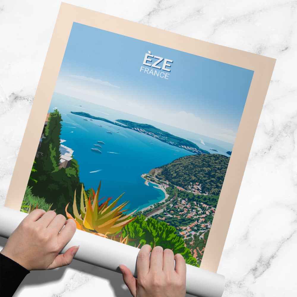 Affiche Eze - Panorama Jardin Exotique - Posteroo.com.jpg