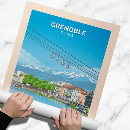 Affiche Grenoble - Téléphérique - Posteroo.com