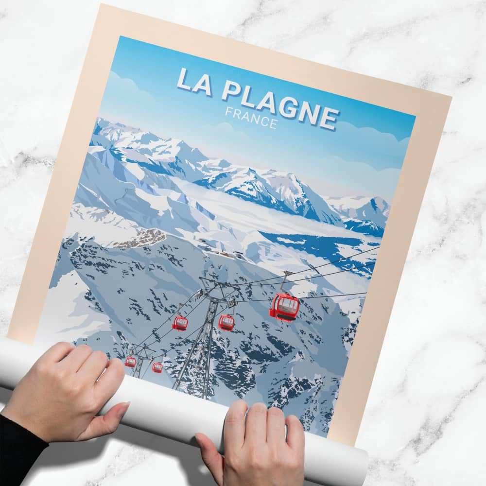 Affiche La Plagne - Glacier de Bellecôte- Posteroo.com (1)