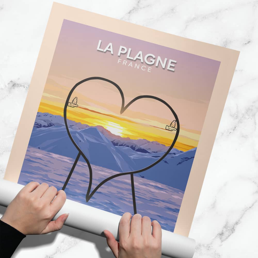Affiche La Plagne - Grande Rochette - Coeur - Posteroo.com (1)