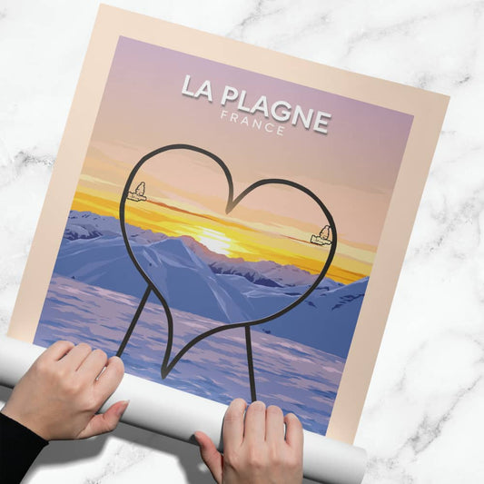 Affiche La Plagne - Grande Rochette - Coeur - Posteroo.com (1)