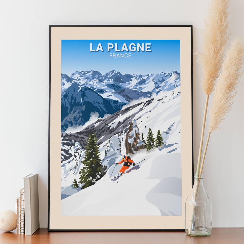 Affiche La Plagne - Skieur - Posteroo.com (1)