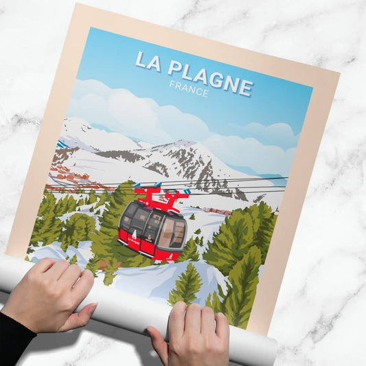 Affiche La Plagne - Télécabine - Posteroo.com  (1)