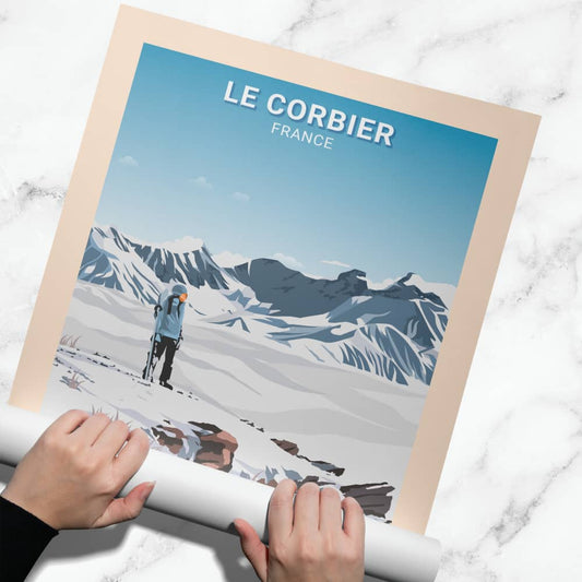 Affiche Le Corbier - Montagnes - Posteroo.com (1)