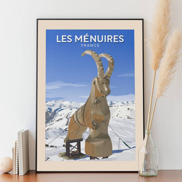 Affiche Les Menuires - Piste Bouquetin - Posteroo.com
