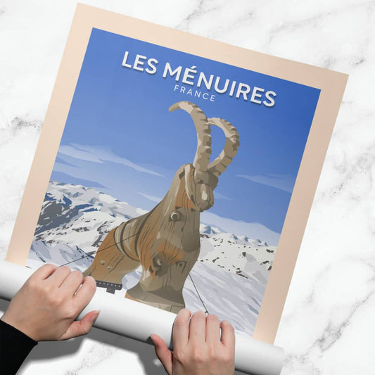 Affiche Les Menuires - Piste Bouquetin - Posteroo.com