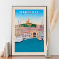 Affiche Marseille - Vieux Port - Posteroo.com