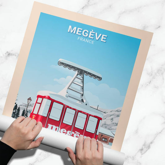 Affiche Megève - Télécabine - Posteroo.com (2)