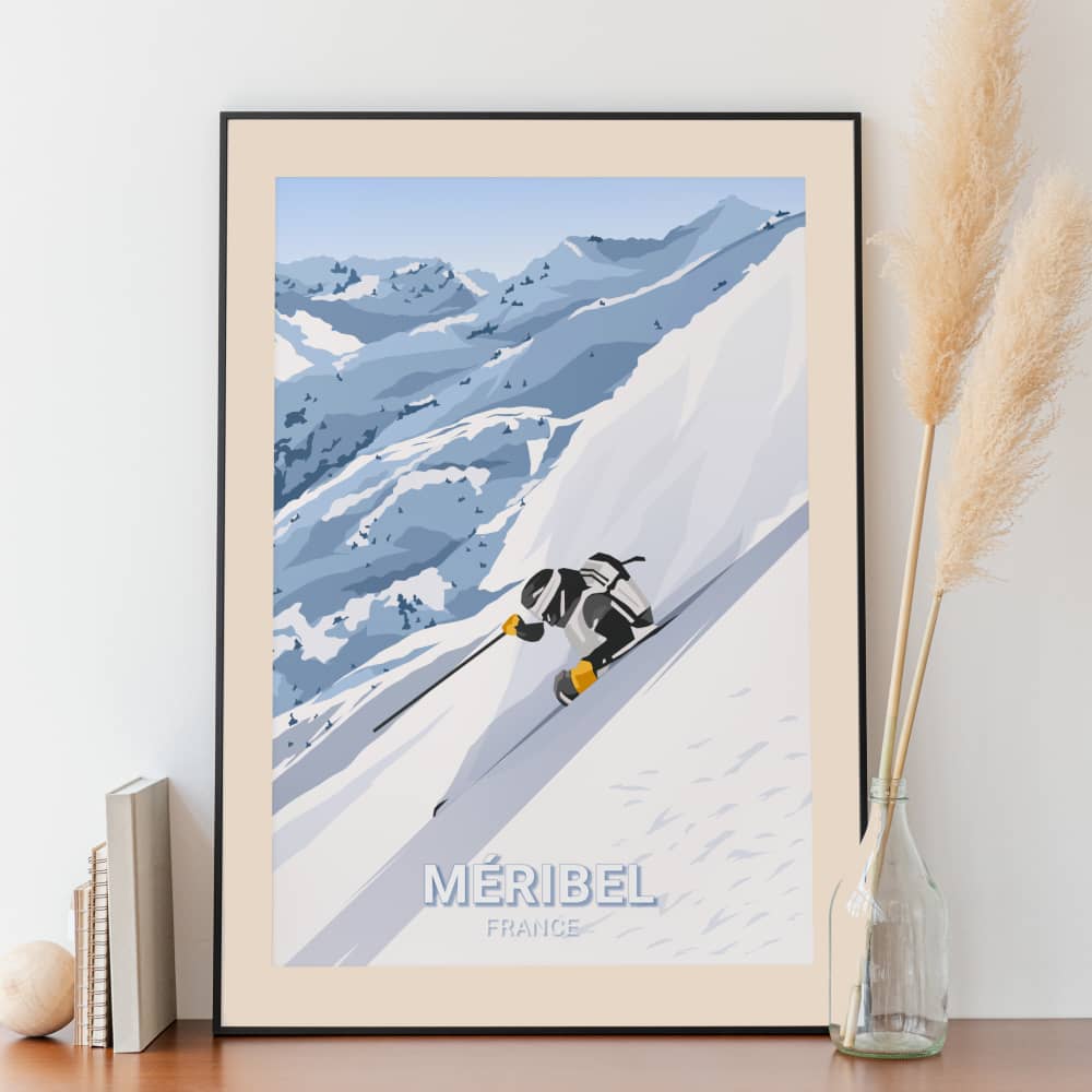 Affiche Méribel - Skieur - Posteroo.com (1)