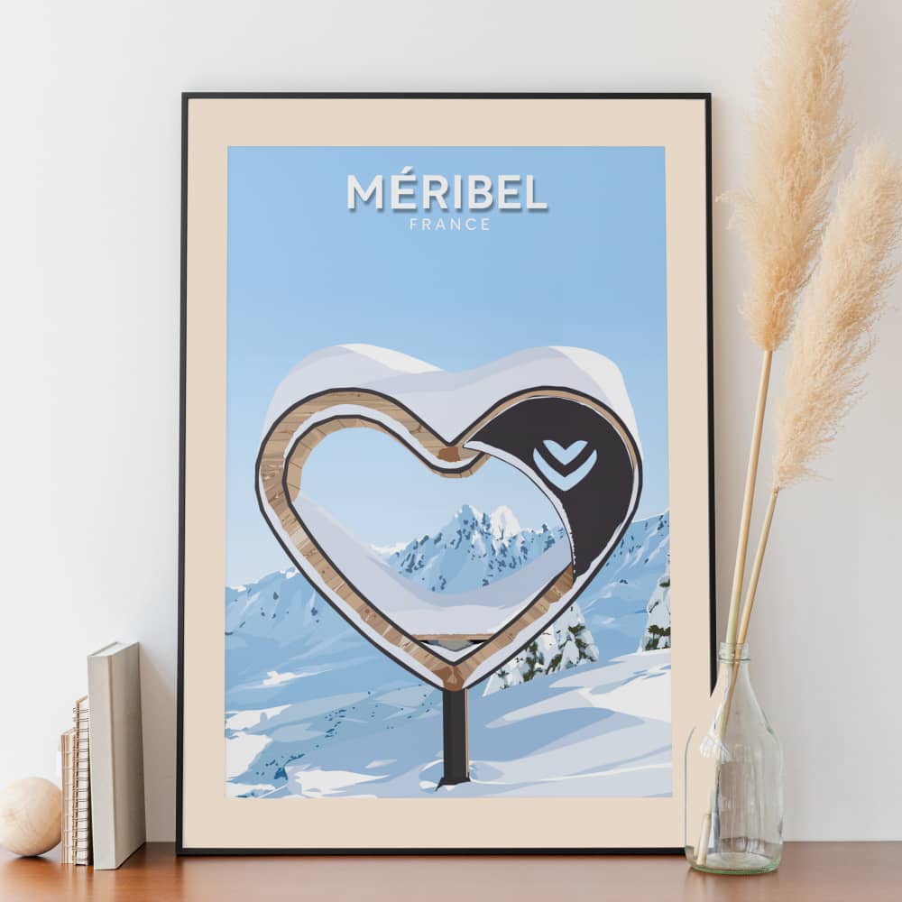 Affiche Méribel - Sommet Tougnete - Coeur - Posteroo.com (1)