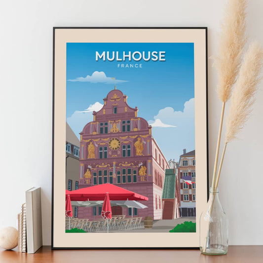 Affiche Mulhouse - Hotel de Ville - Posteroo.com