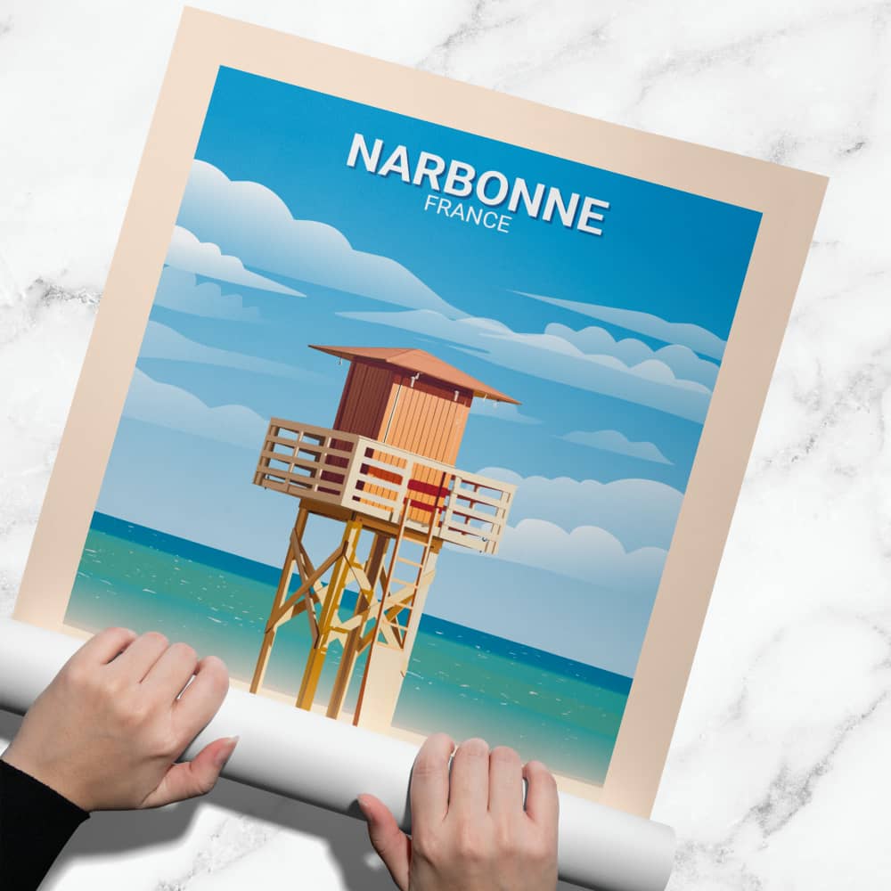 Affiche Narbonne - Plage - Cabane - Posteroo.com.jpg