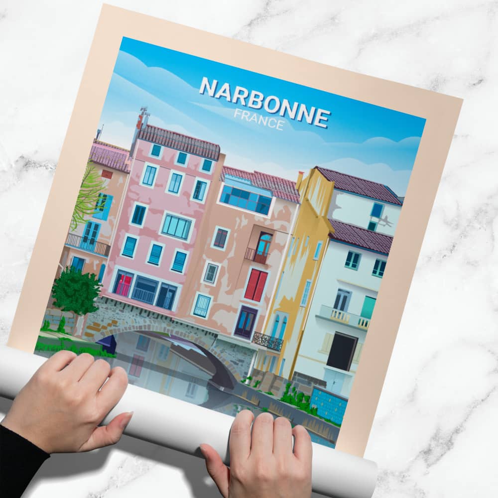 Affiche Narbonne - Pont des marchands - Posteroo.com.jpg