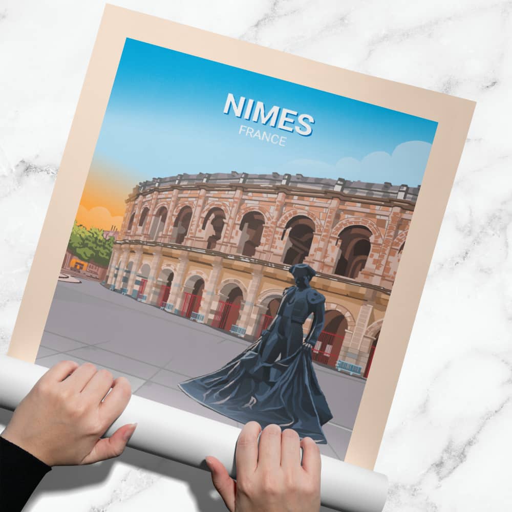 Affiche Nîmes - Arènes - Posteroo.com