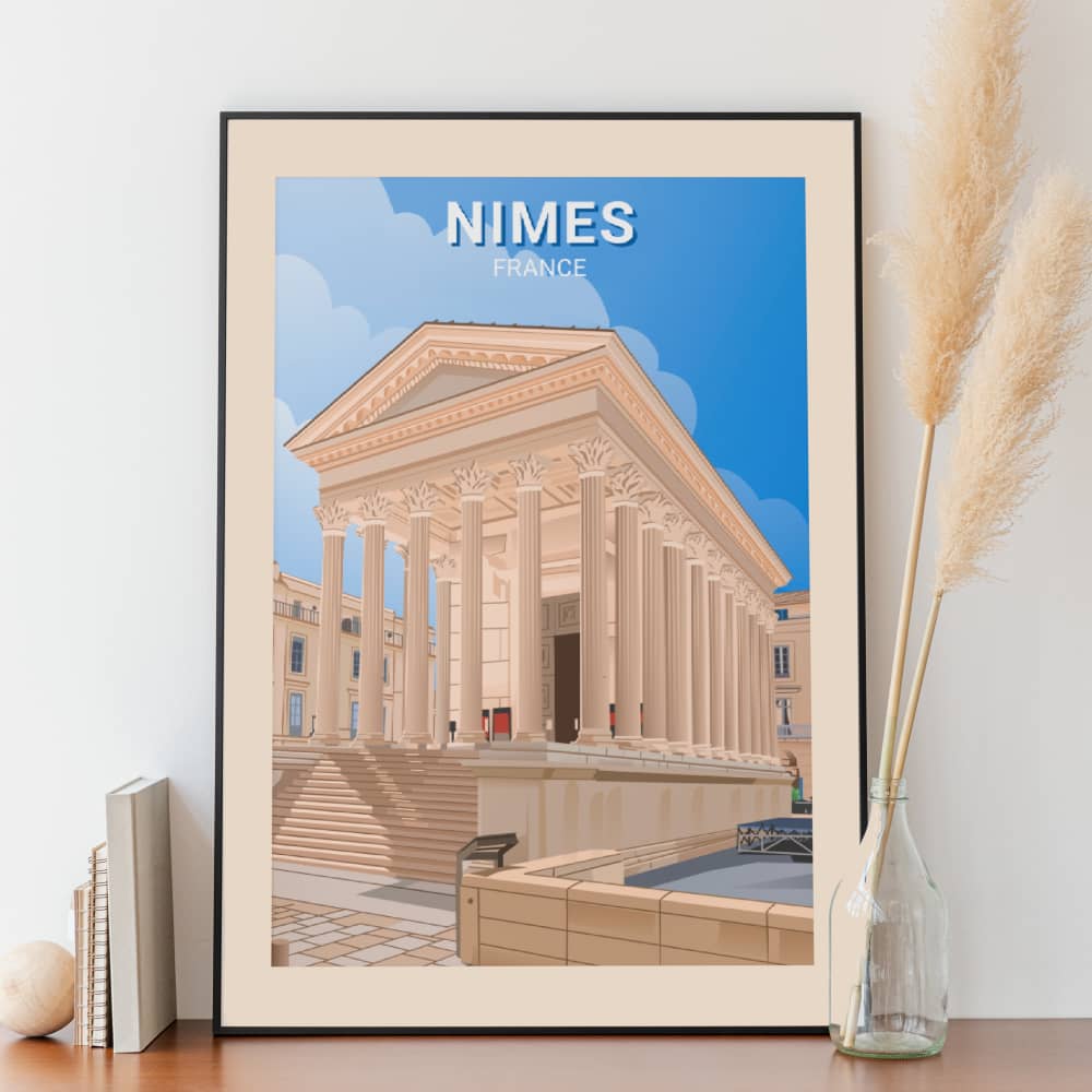 Affiche Nimes - Maison Carrée - Posteroo.com