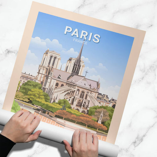 Affiche Paris - Cathédrale Notre Dame
