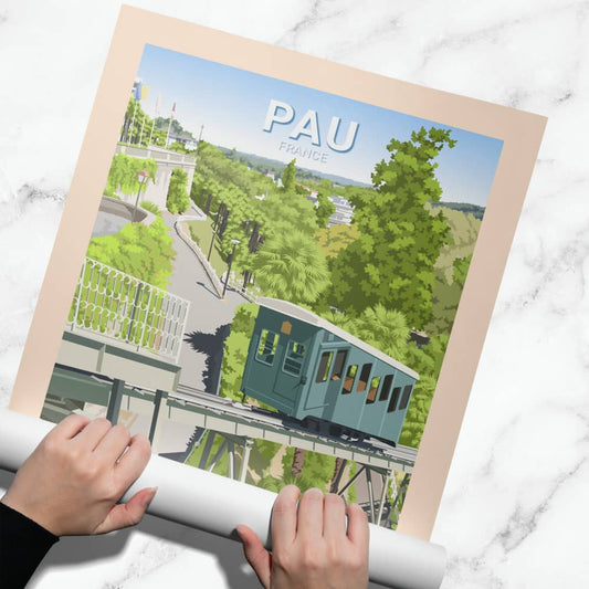 Affiche Pau - Funiculaire
