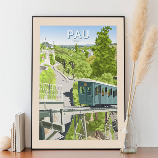 Affiche Pau - Funiculaire
