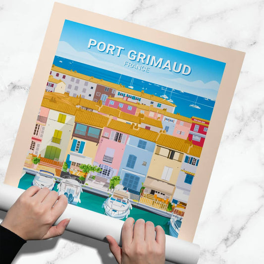 Affiche Port Grimaud - Posteroo.com