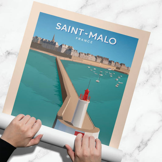 Affiche Saint-Malo - Le Môle des Noires - Posteroo.com (1)