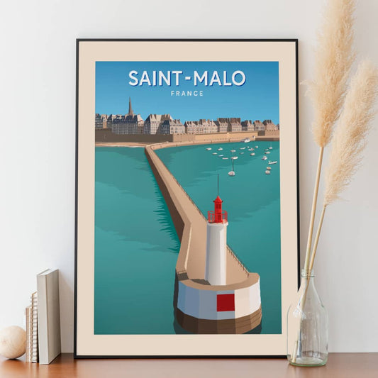 Affiche Saint-Malo - Le Môle des Noires - Posteroo.com (1)