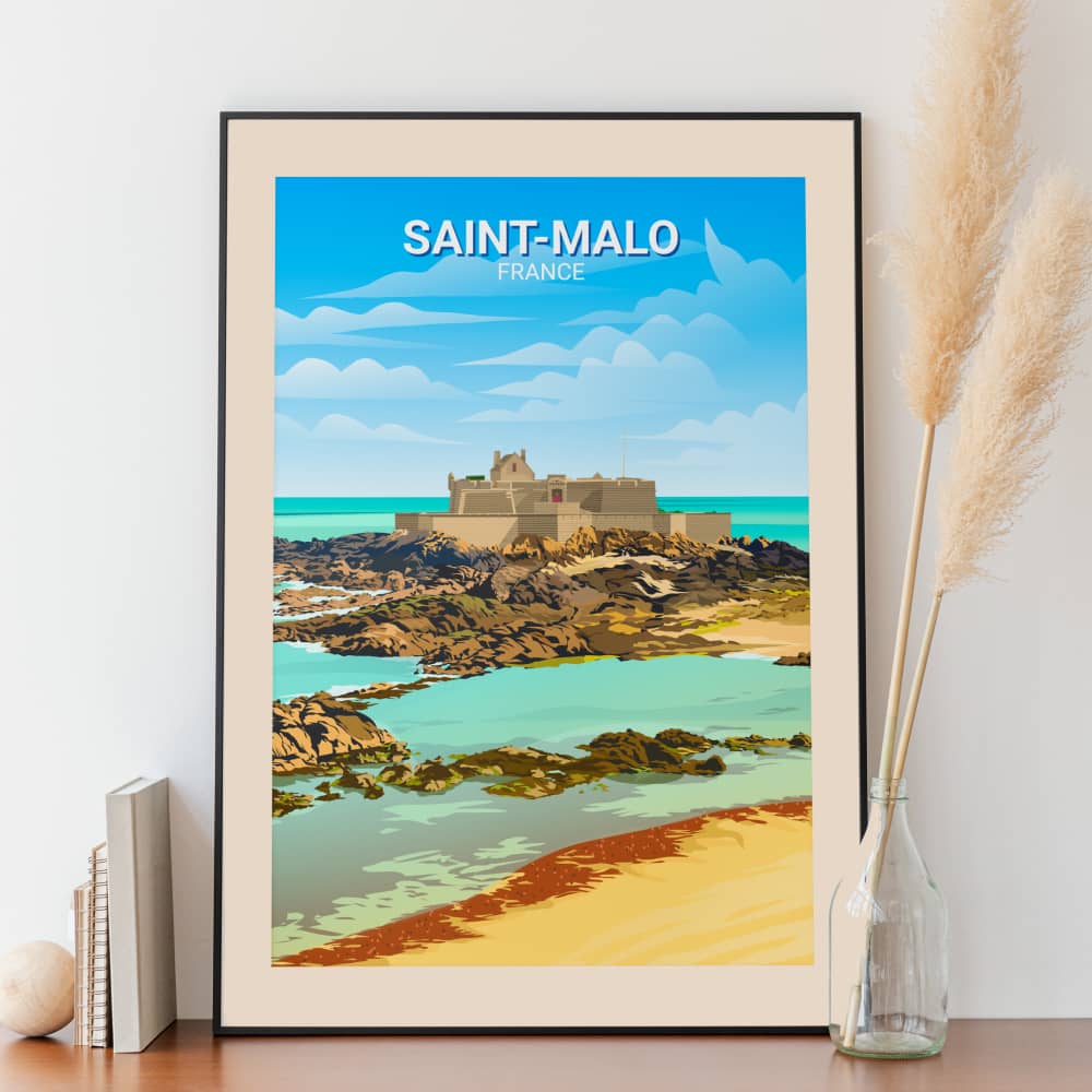 Affiche carte de ville de France, Saint-Malo | L'Afficherie Affiche carte de ville de France, Saint-Malo | L'Afficherie