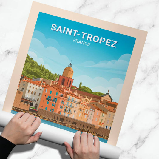 Affiche Saint-Tropez - Côte - Posteroo.com