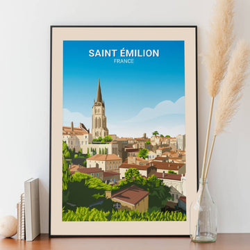 Affiche Saint Emilion - Cité Médiévale - Posteroo.com