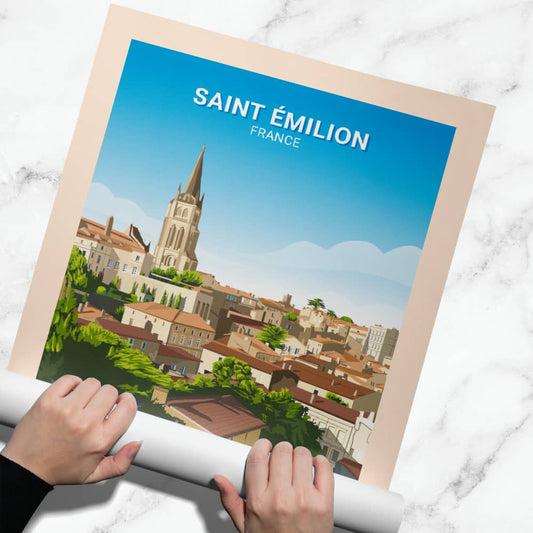 Affiche Saint Emilion - Cité Médiévale - Posteroo.com