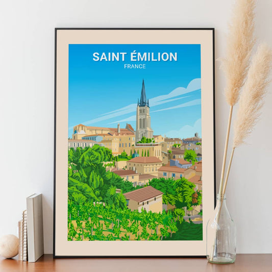 Affiche Saint Emilion - Vignes - Posteroo.com 