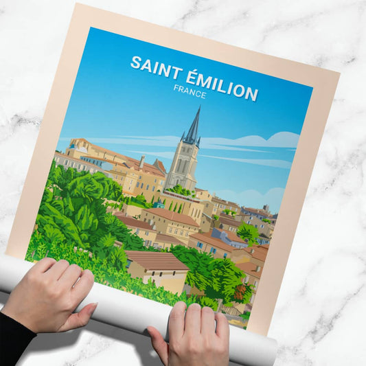 Affiche Saint Emilion - Vignes - Posteroo.com 